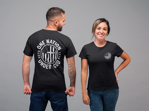 One Nation Under God Tshirt | American Flag and Cross