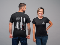 Wired to Work – Electrician Flag Tee