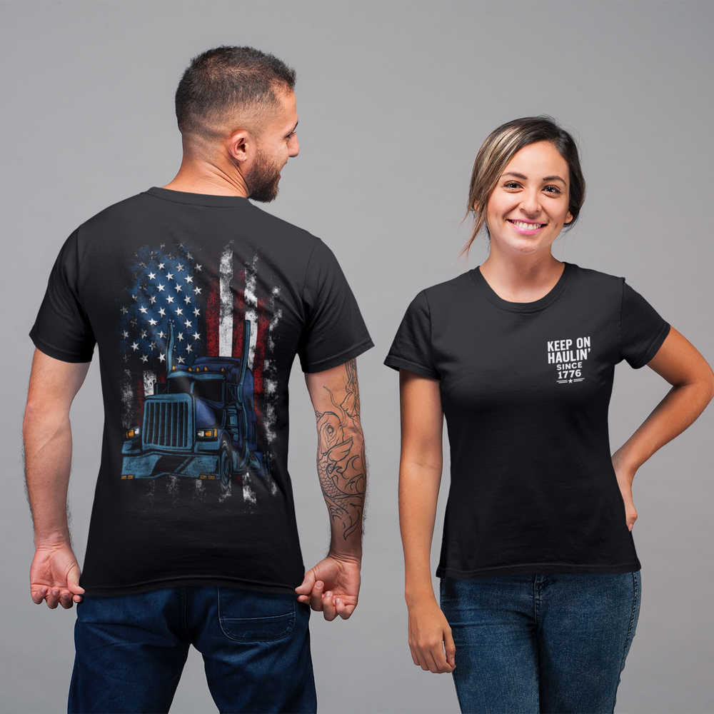 American Hauler – Distressed Flag Truck Tee