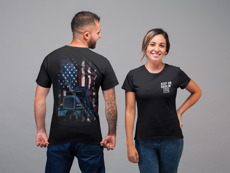 American Hauler – Distressed Flag Truck Tee
