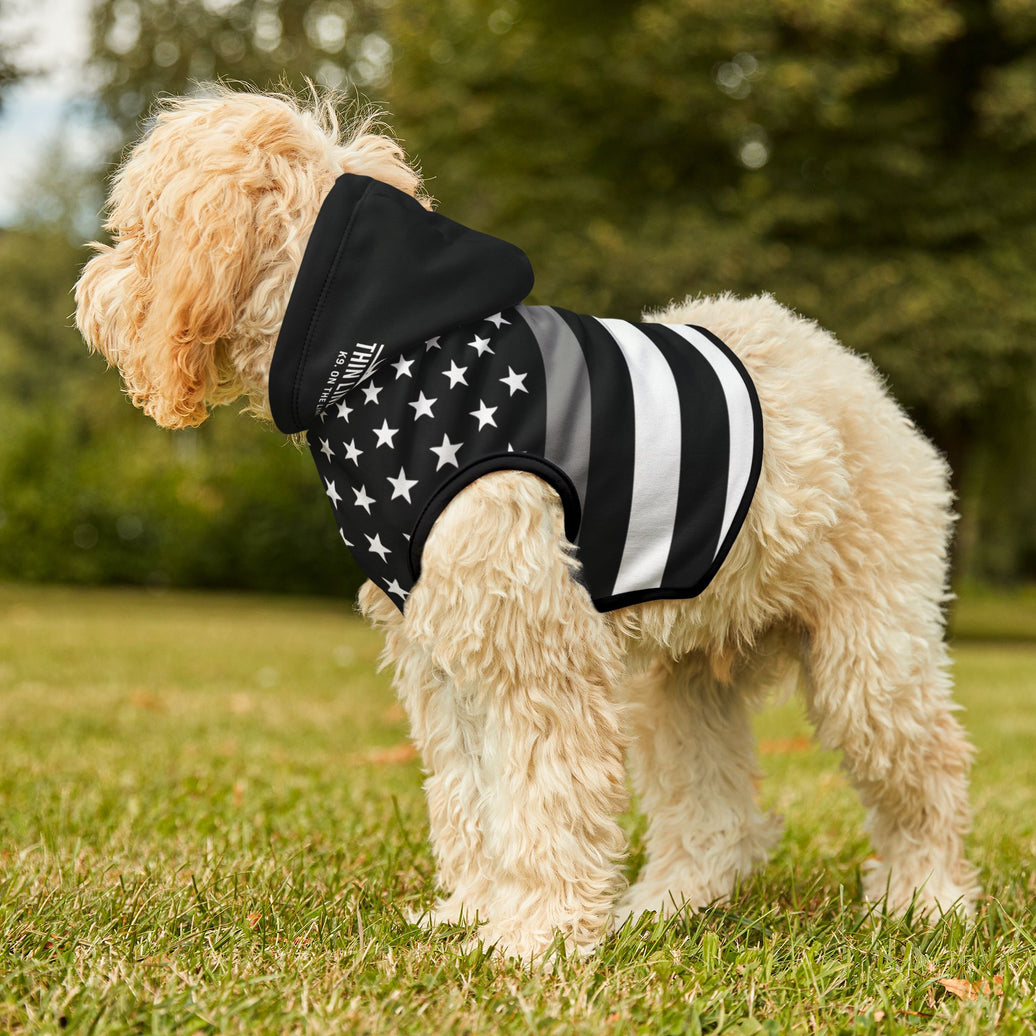 Thin Silver Line Dog Hoodie