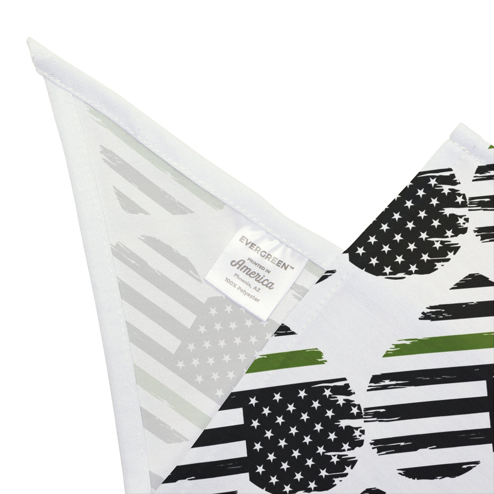 Thin Green Line Heart Dog Bandana