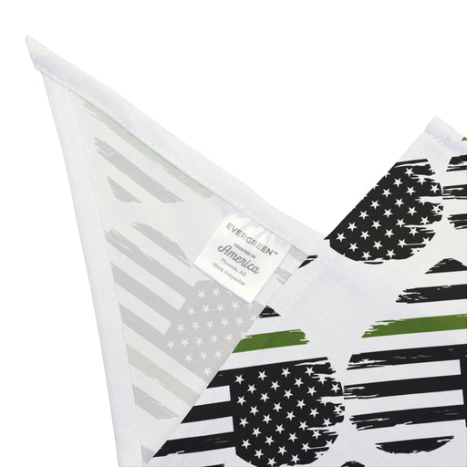 Thin Green Line Heart Dog Bandana