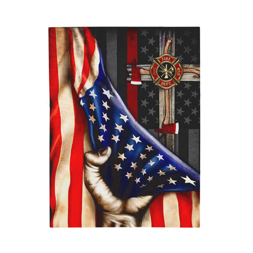Patriotic Firefighter Plush Blanket