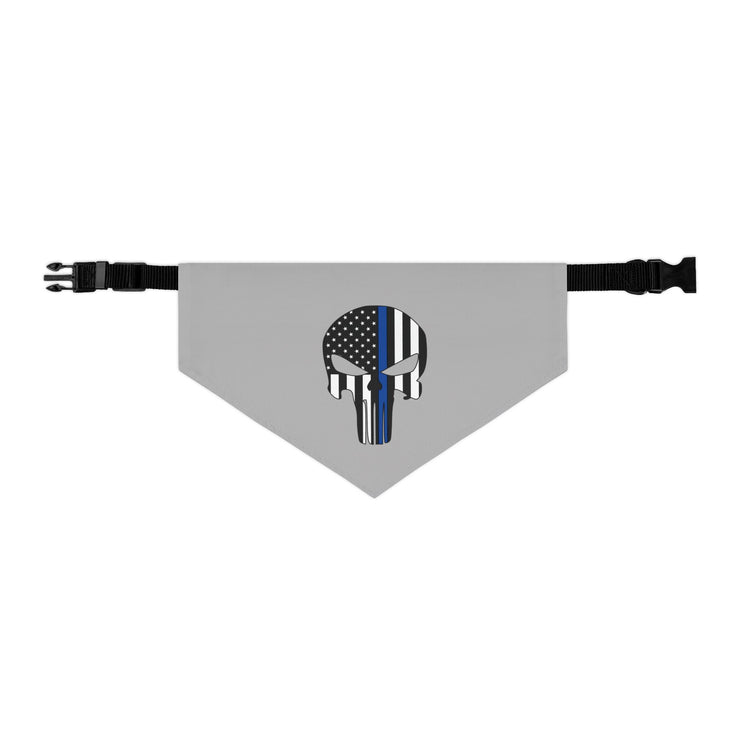 Punisher Thin Blue Line Flag Dog Bandana