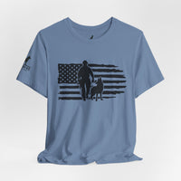 Flag with Officer and K9 T-Shirt