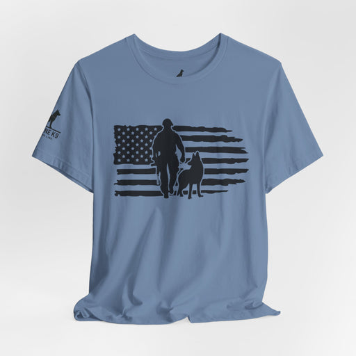 Flag with Officer and K9 T-Shirt