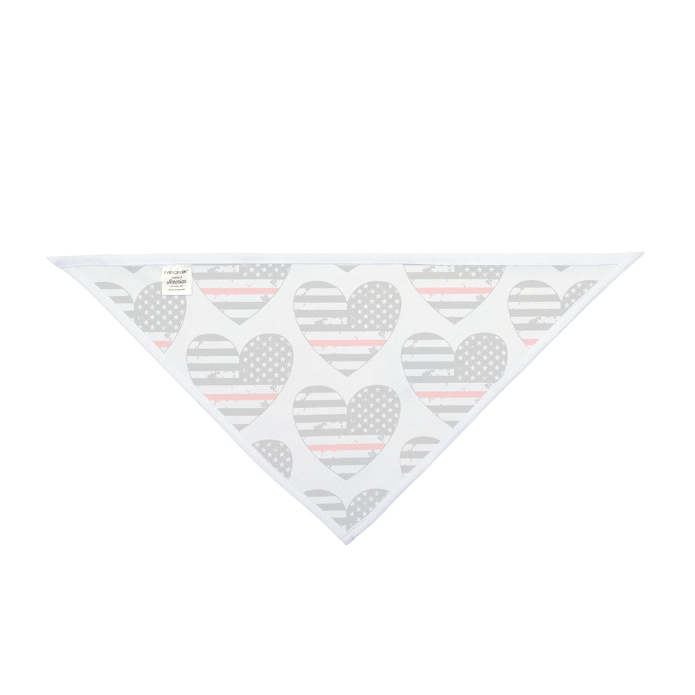 Heart Shaped Thin Red Line Flag Dog Bandana