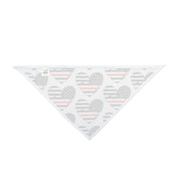 Heart Shaped Thin Red Line Flag Dog Bandana