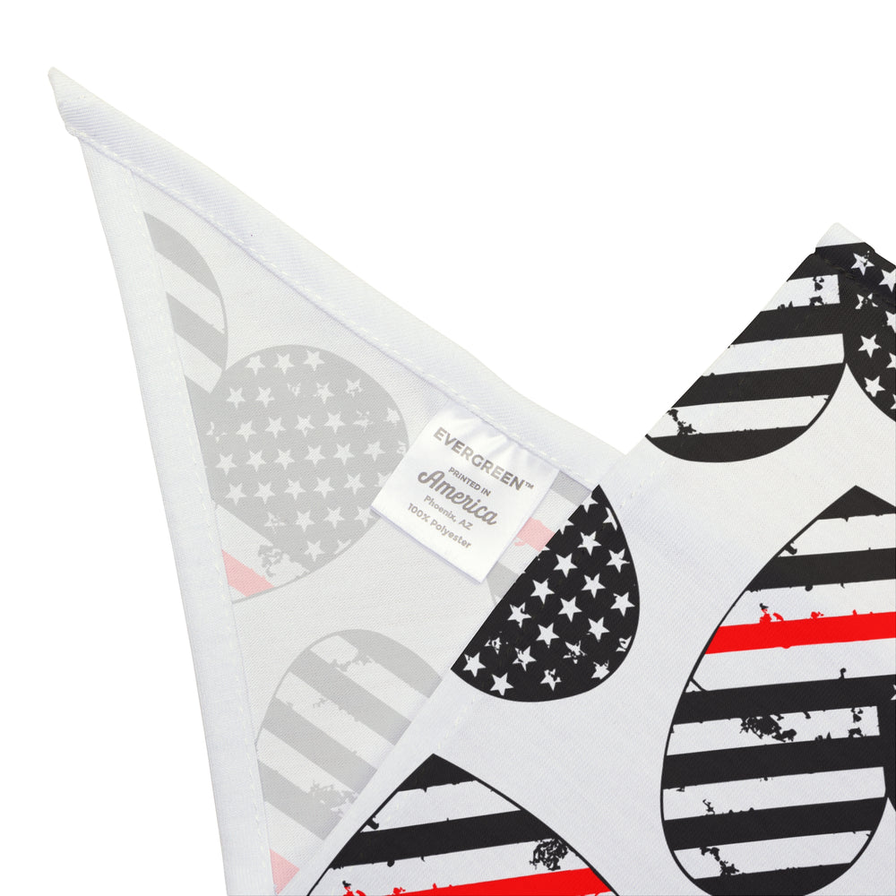Heart Shaped Thin Red Line Flag Dog Bandana