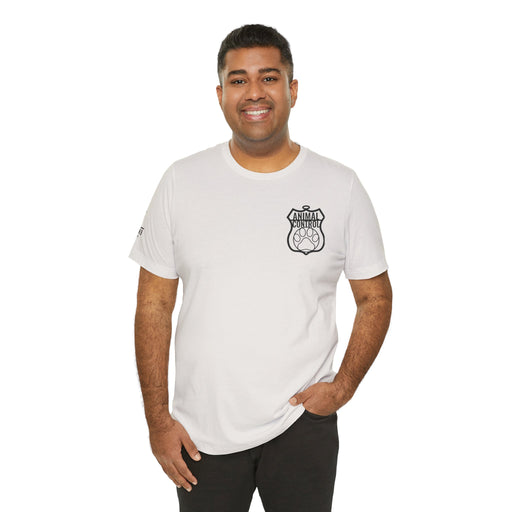 Animal Control Badge & Flag Tee – Blue & Green Line
