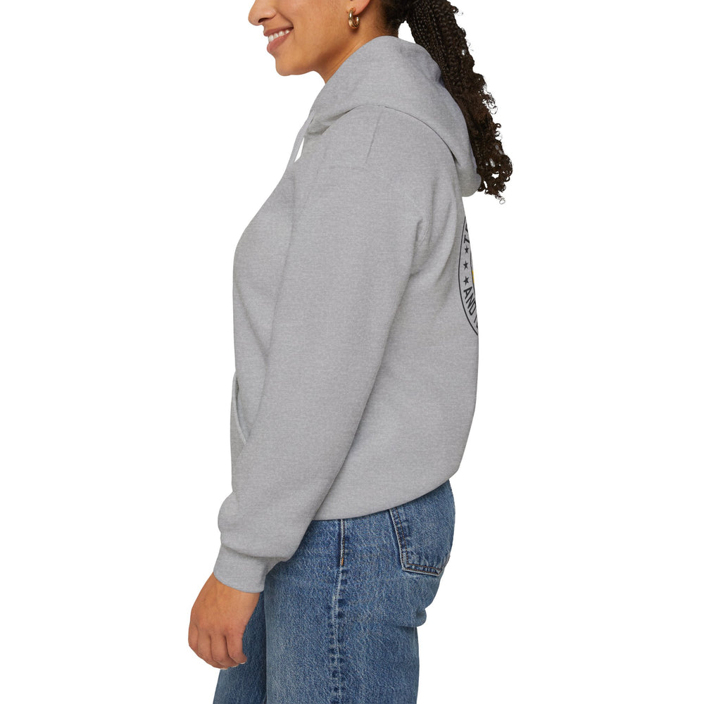 Thin Yellow Line hoodie with “Tell Me Your Worst and I’ll Send the Best”