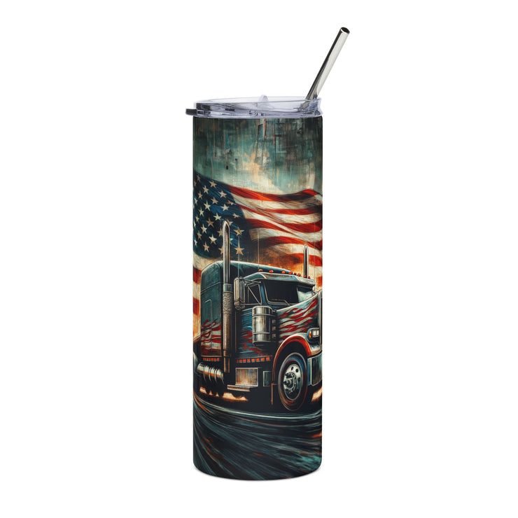 Trucking Through America Tumbler – 20oz Patriotic Hauler Edition