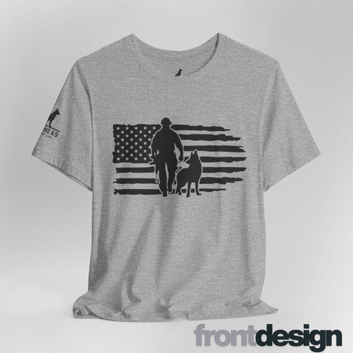 American Flag with K9 and Handler T-Shirt