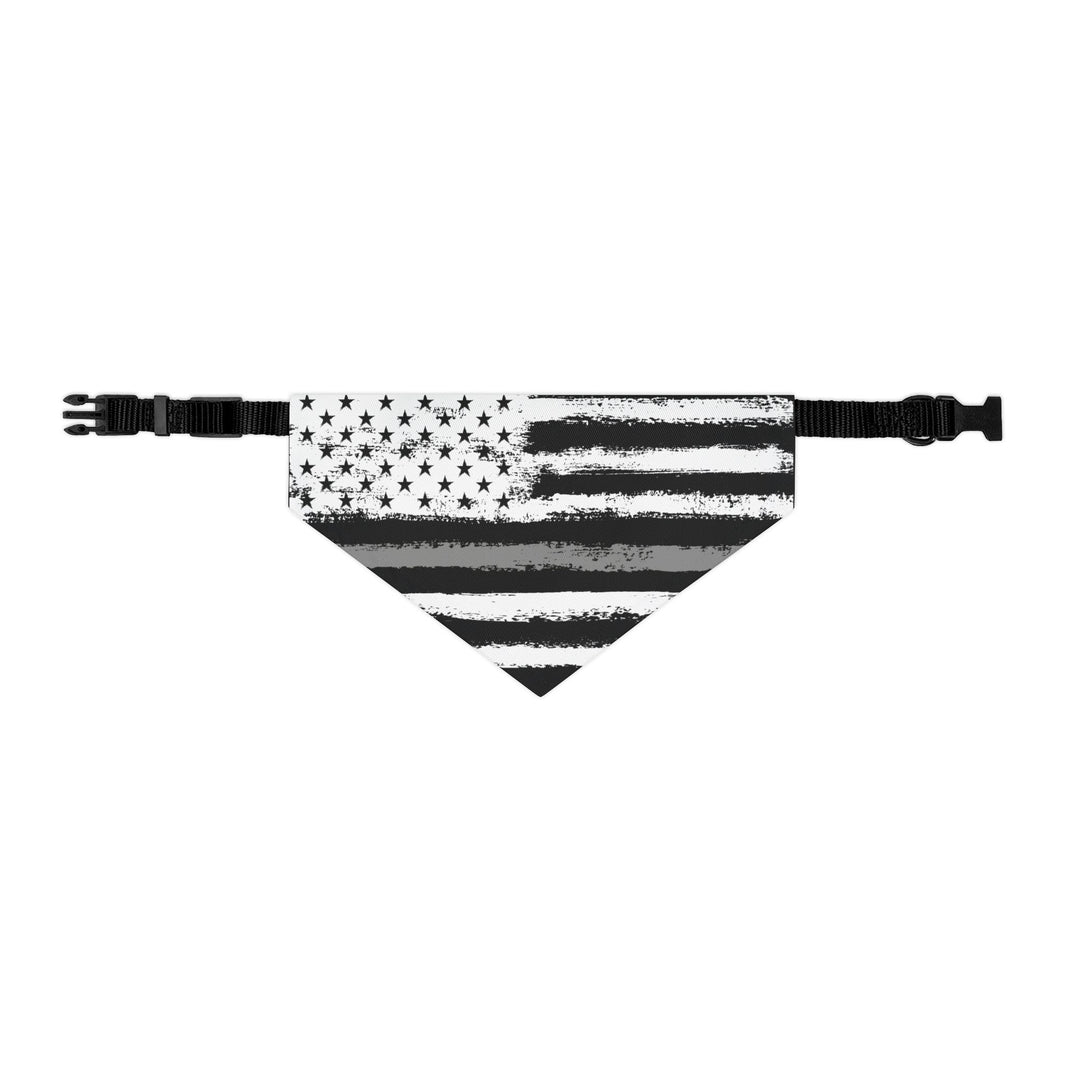 image Corrections Thin Silver Line Flag Dog Bandana