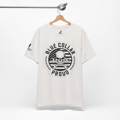 Blue Collar Proud – Skull & Wrenches Flag Tee
