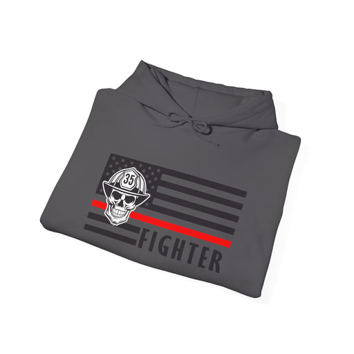 Firefighter Skull Thin Red Line Flag Hoodie Sweatshirt