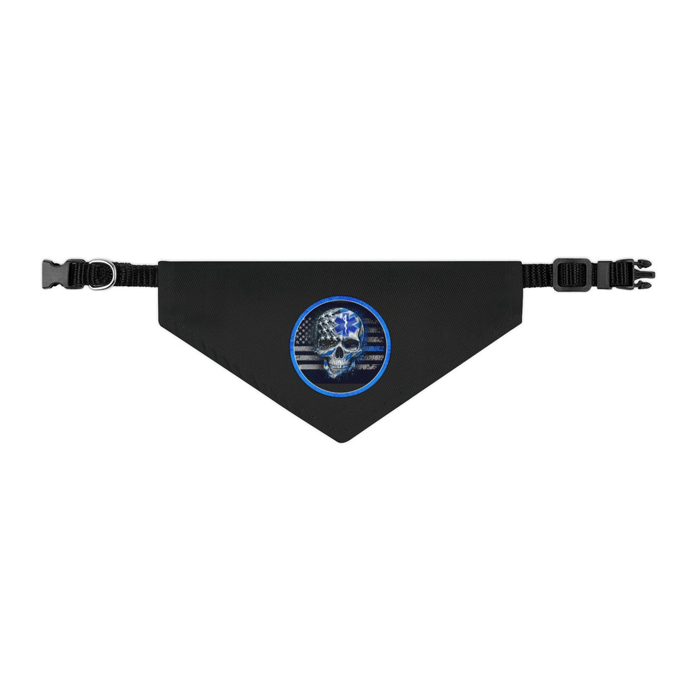 Thin White Line Flag Skull and Star of Life Dog Bandana