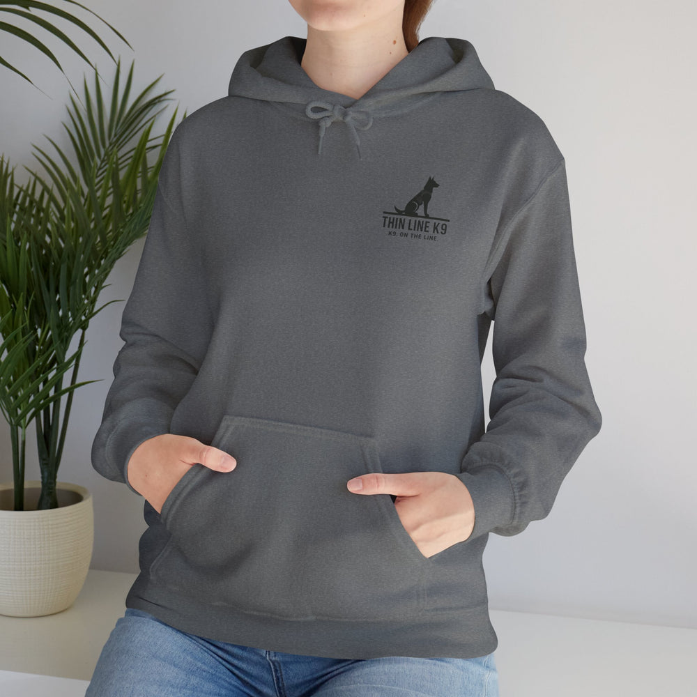 Thin Yellow Line hoodie with “Tell Me Your Worst and I’ll Send the Best”