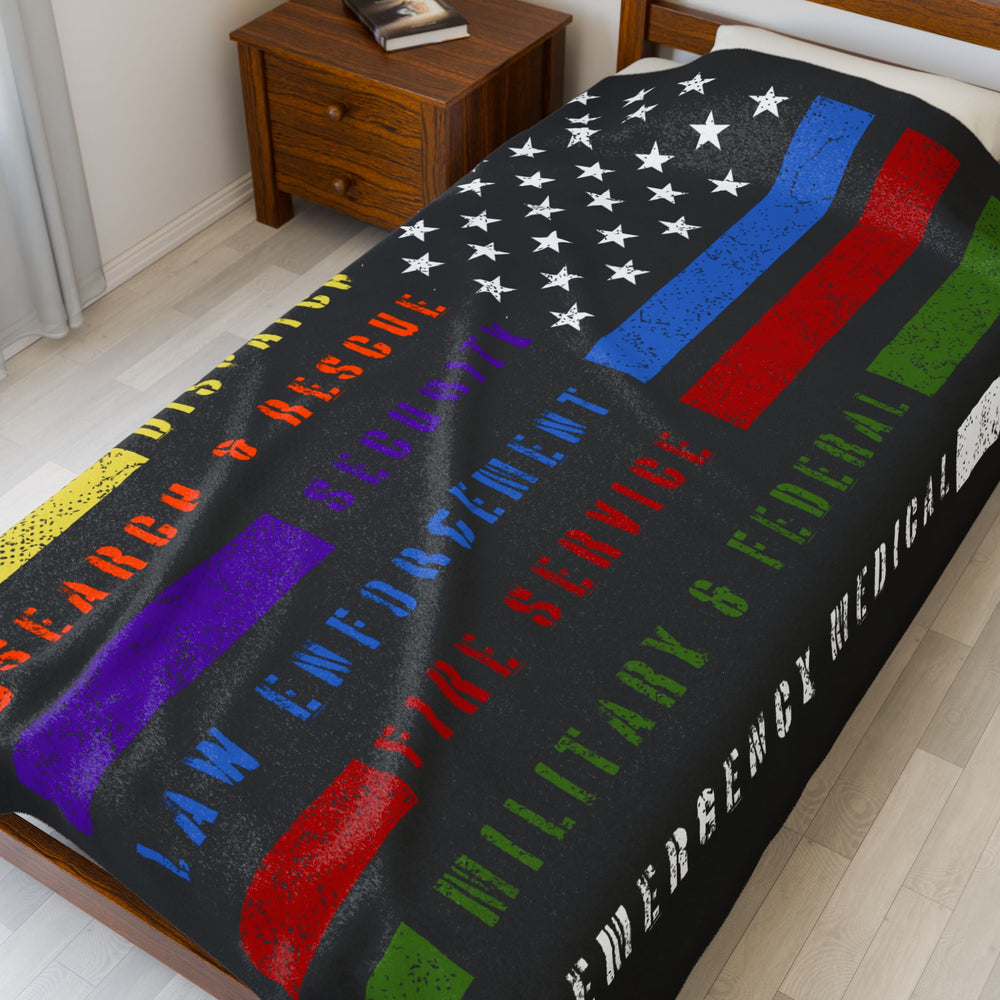United Thin Line Plush Blanket – Strength, Service & Sacrifice