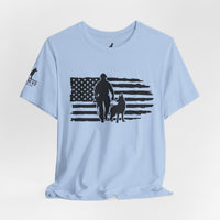 Flag with Officer and K9 T-Shirt