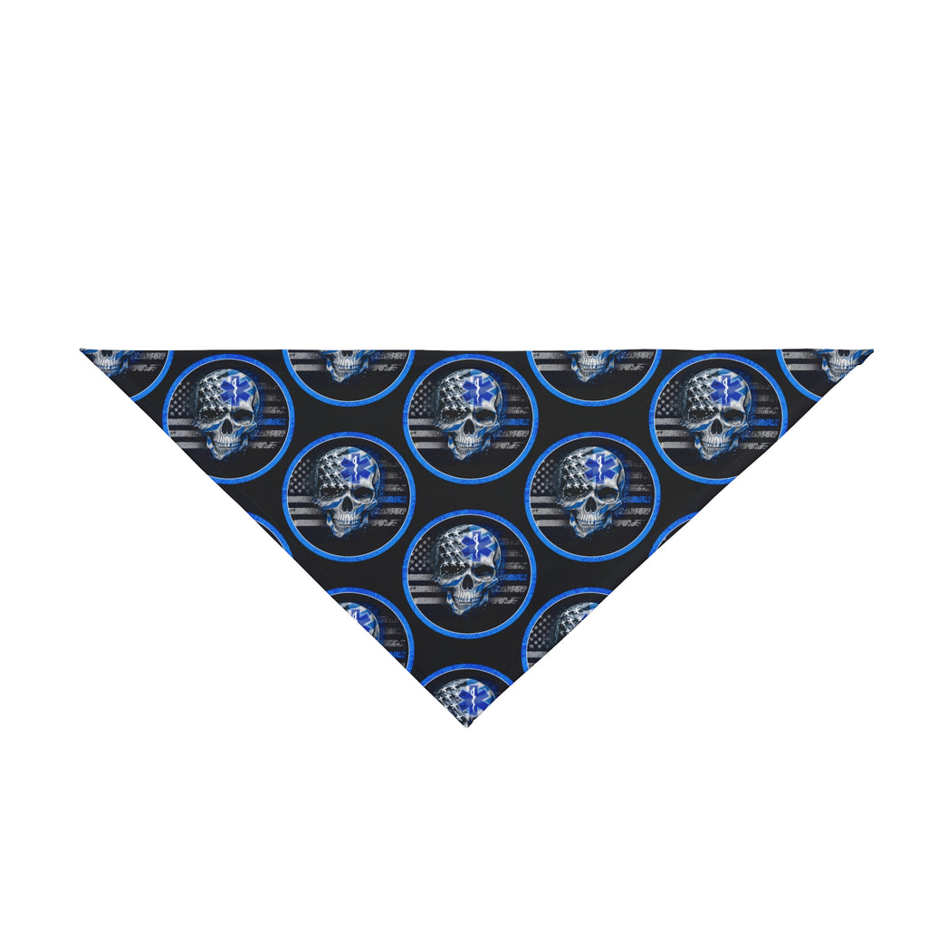 Thin White Line Flag Skull and Star of Life Dog Bandana