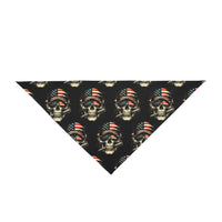 Skull American Flag Dog Bandana, Patriotic Pet Accessory