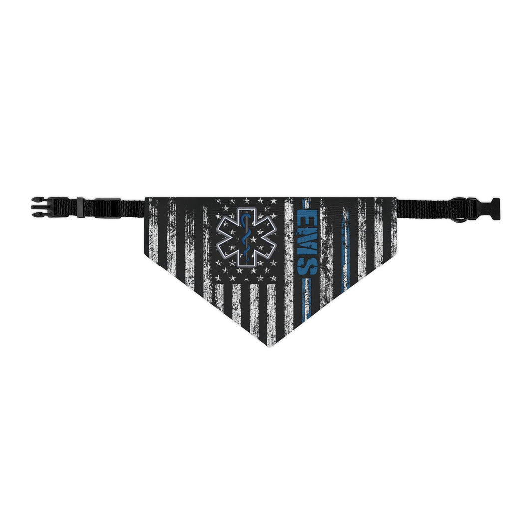 image K9 EMT Dog Bandana – Thin White Line with EMS & Blue Line Support