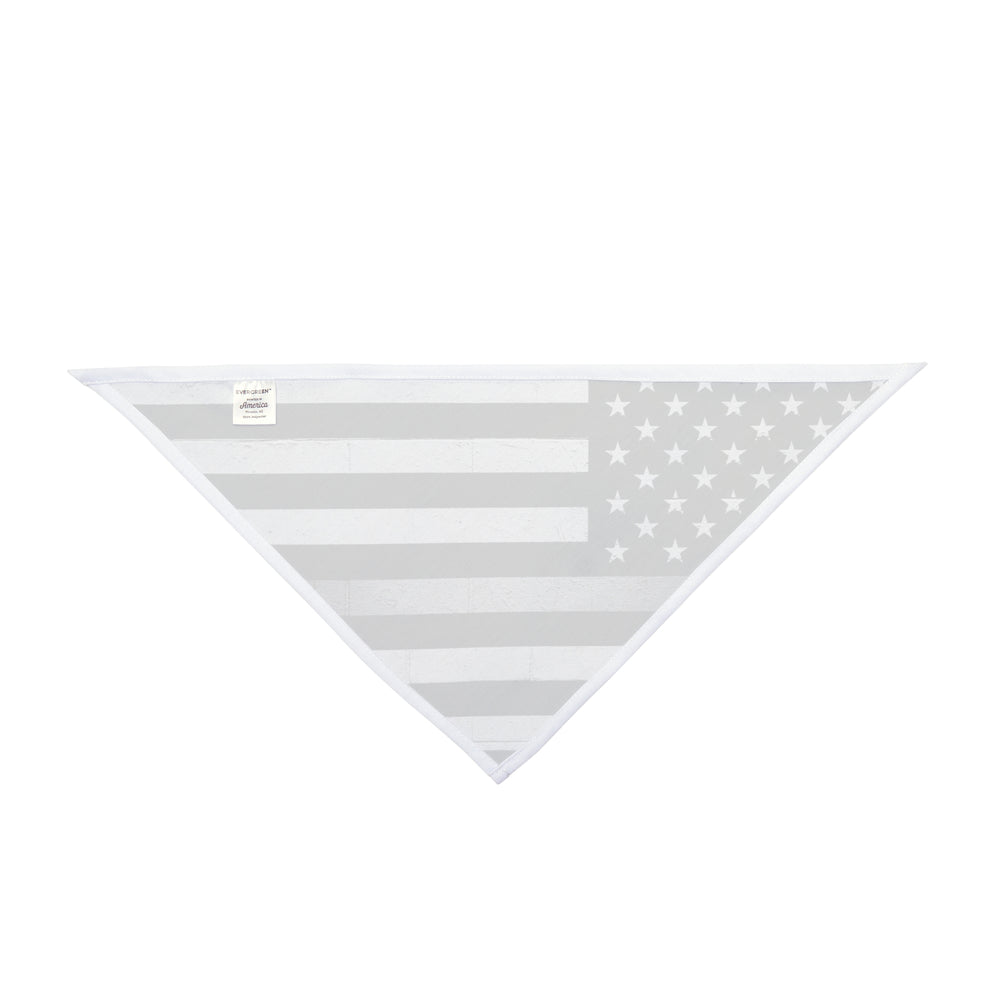 Thin Silver Line Flag Dog Bandana