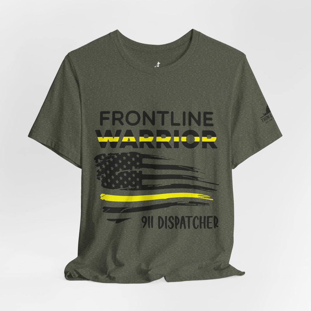image Frontline Warrior 911 Dispatcher T-Shirt – Thin Yellow Line Pride