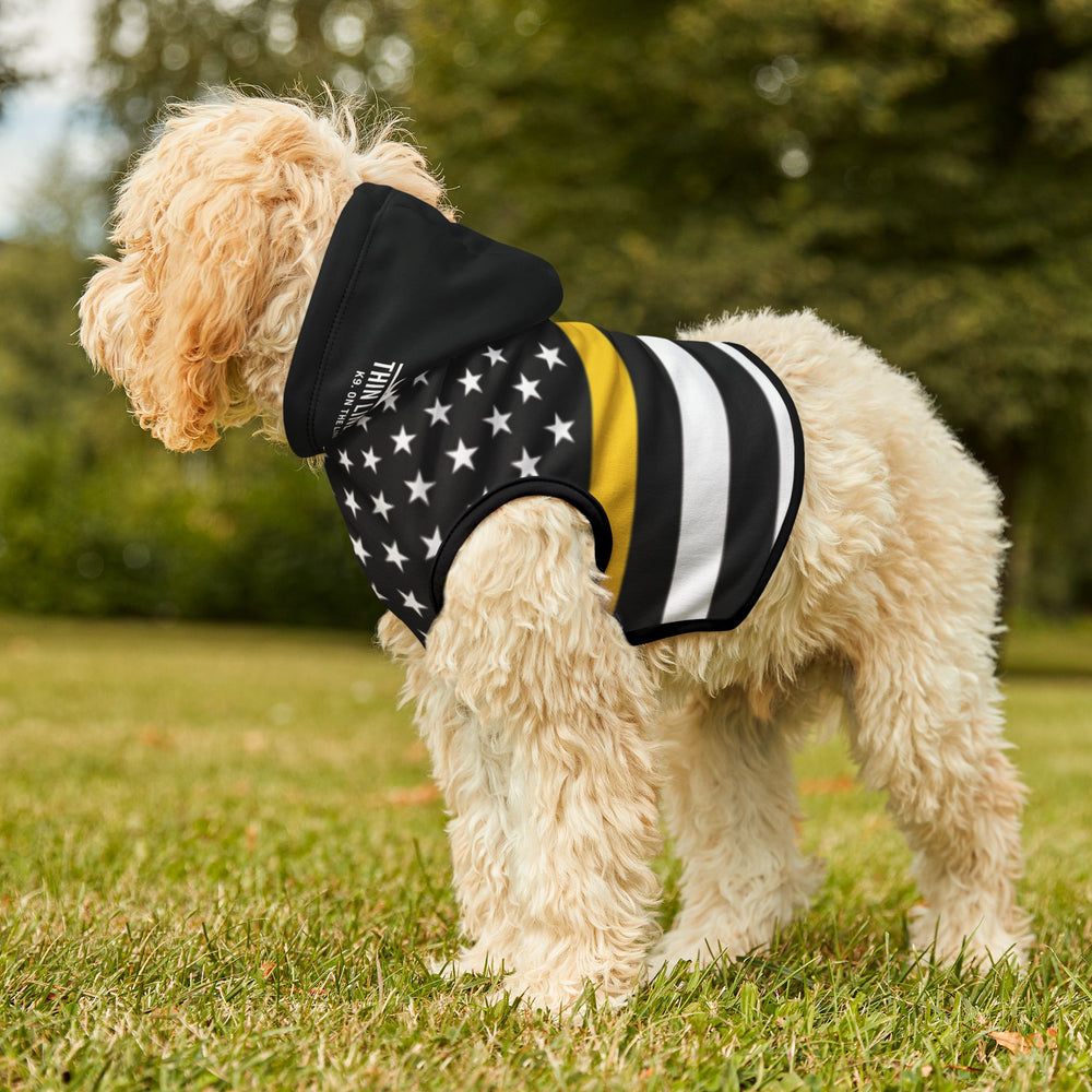 K9 Dispatcher Support Hoodie – Thin Gold Line Flag Design