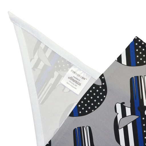 Punisher Thin Blue Line Flag Dog Bandana