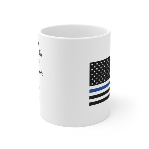 Thin Blue Line Heart Flag for Hero Dad Mug