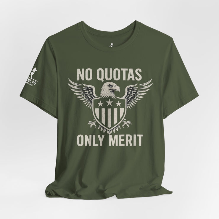 No Quotas, Only Merit – Eagle & Shield Patriot Tee