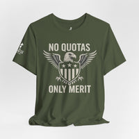 No Quotas, Only Merit – Eagle & Shield Patriot Tee