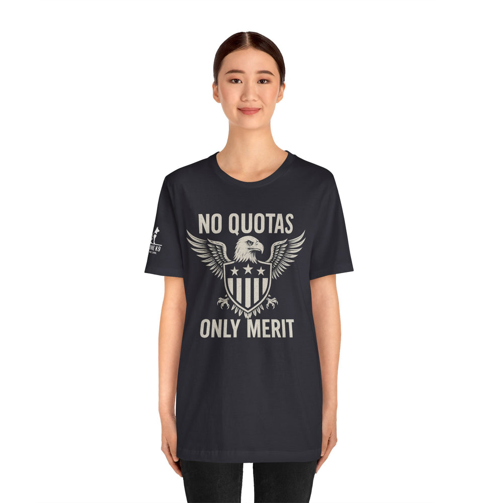 No Quotas, Only Merit – Eagle & Shield Patriot Tee