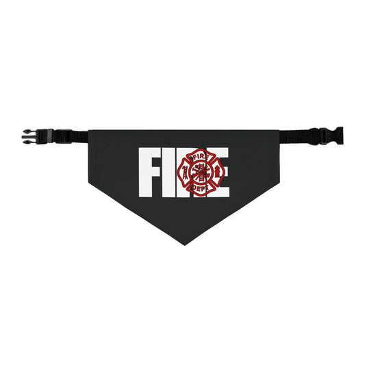 Pet Bandana, Firefighter Support Dog Bandana, Thin Red Line Flag Pet Scarf, Maltese Cross Pet Neckwear, Black Pet Accessories