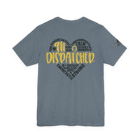 911 Dispatcher Heart T-Shirt – Thin Yellow Line Word Art