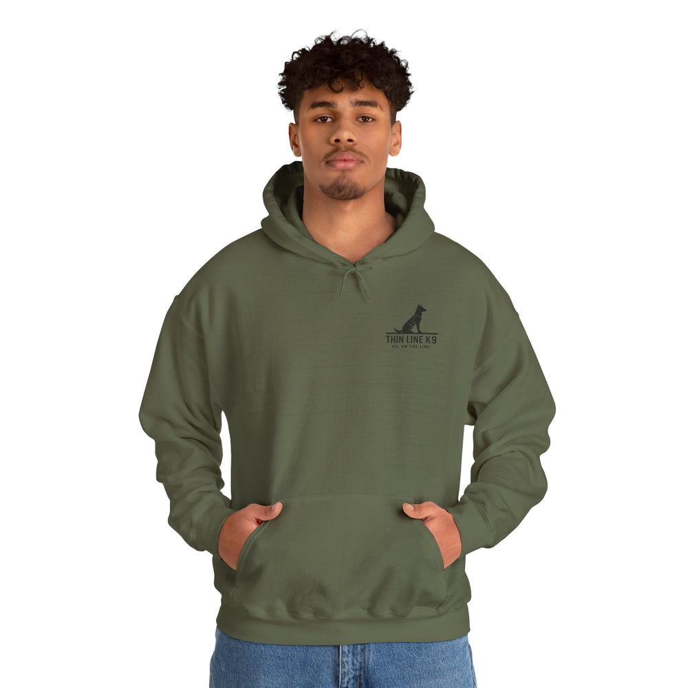 Thin Yellow Line hoodie with “Tell Me Your Worst and I’ll Send the Best”