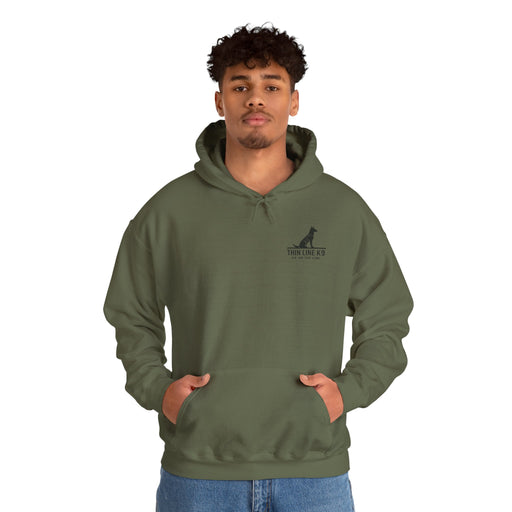Thin Yellow Line hoodie with “Tell Me Your Worst and I’ll Send the Best”