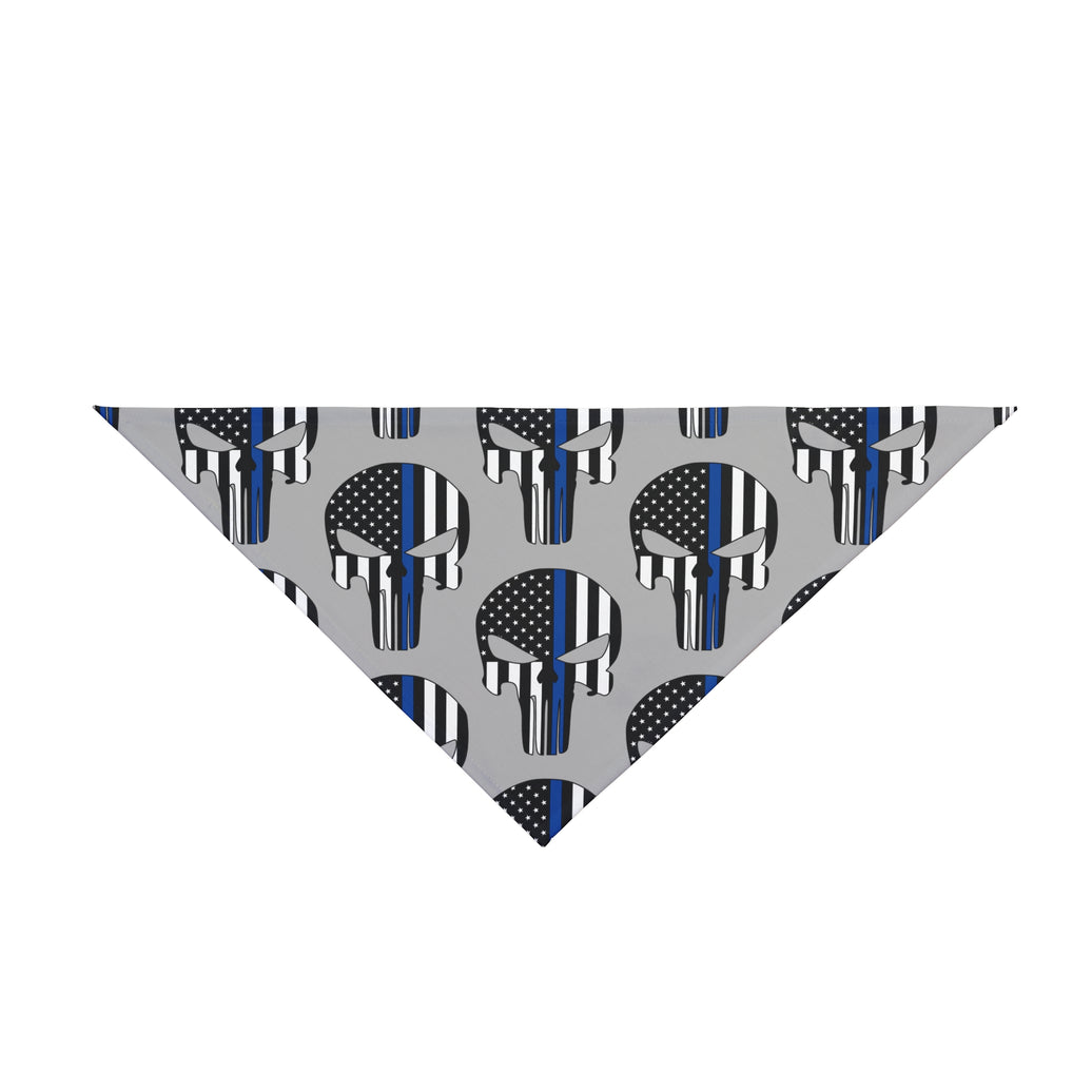 Punisher Thin Blue Line Flag Dog Bandana