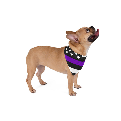 Security Thin Purple Line Flag Dog Bandana