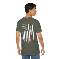 Wired to Work – Electrician Flag Tee