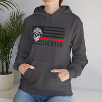 Firefighter Skull Thin Red Line Flag Hoodie Sweatshirt