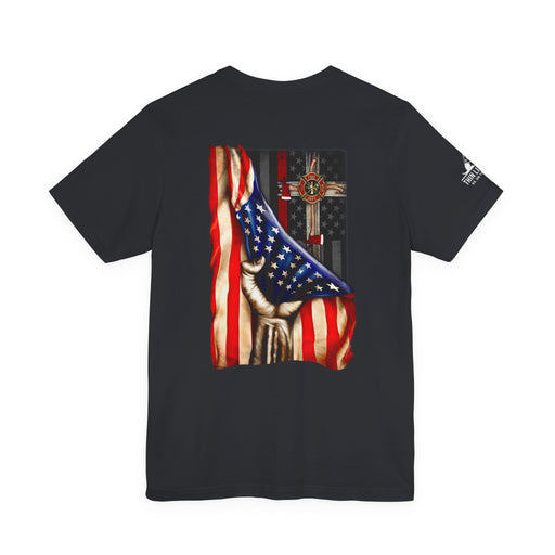 Firefighter Cross American Flag Tee