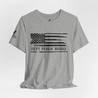 Distressed American Flag – Dept of Works Tee