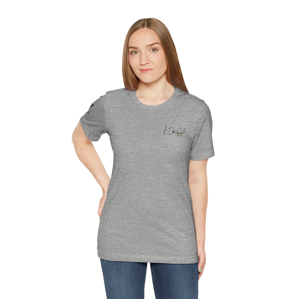 911 Dispatcher Heart T-Shirt – Thin Yellow Line Word Art