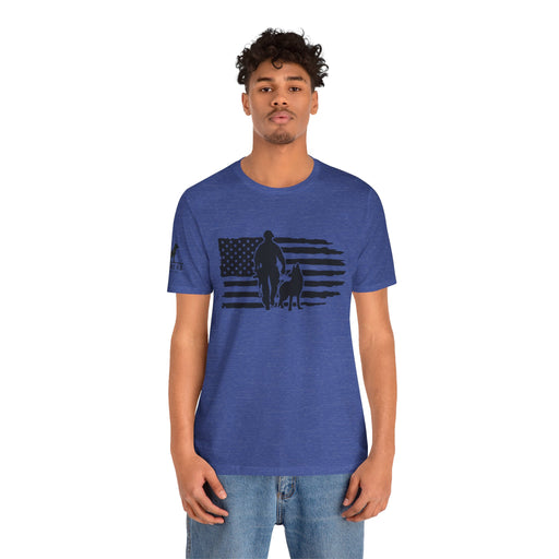 Flag with Officer and K9 T-Shirt