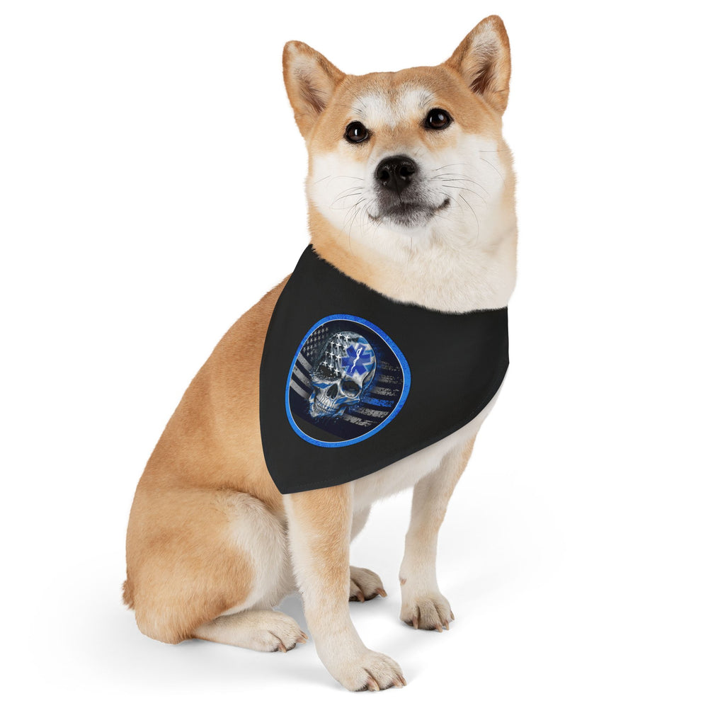 Thin White Line Flag Skull and Star of Life Dog Bandana