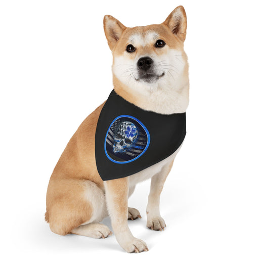 Thin White Line Flag Skull and Star of Life Dog Bandana